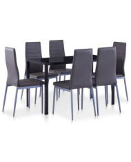 Ensemble à dîner 7 pcs Gris | Mobilier & Déco
