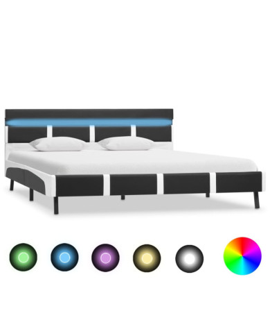 Cadre de lit avec LED Gris Similicuir 120 x 200 cm | Mobilier & Déco