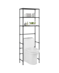 Support de rangement de toilette à 3 niveaux Noir 53x28x169 cm | Mobilier & Déco