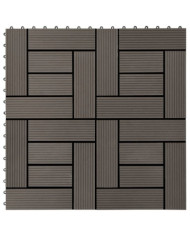 Carreaux de terrasse 22 pcs 30 x 30 cm 2 m² WPC Marron foncé | Mobilier & Déco