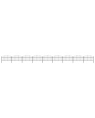 Clôture de jardin à dessus en lance Acier (1-1,25)x15,3 m Noir | Mobilier & Déco