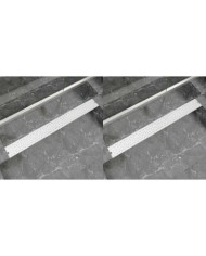 Drain de douche linéaire 2 pcs 1030 x 140 mm Acier inoxydable | Mobilier & Déco