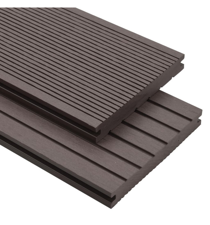 Panneaux de terrasse solides WPC 10 m² 4 m Marron foncé | Mobilier & Déco