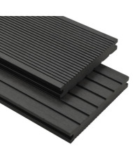 Panneaux de terrasse solides et accessoires WPC 26m² 2,2 m Noir | Mobilier & Déco