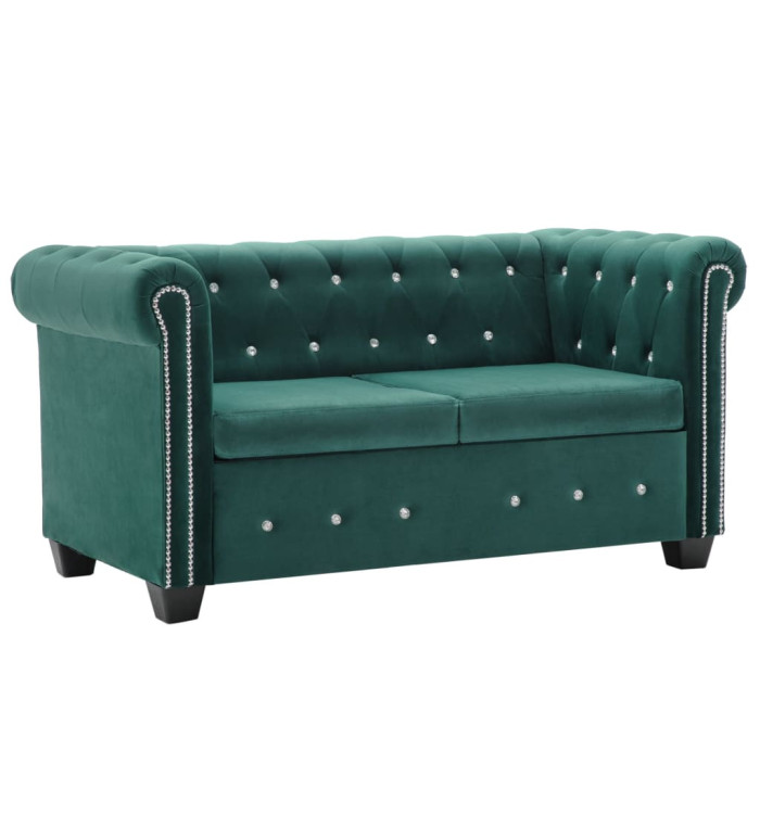 Canapé à 2 places Revêtement en velours 146 x 75 x 72 cm Vert | Mobilier & Déco