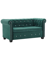 Canapé à 2 places Revêtement en velours 146 x 75 x 72 cm Vert | Mobilier & Déco