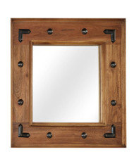 Miroir Bois d'acacia massif 50 x 50 cm | Mobilier & Déco