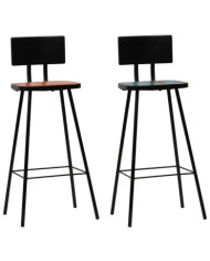 Tabourets de bar lot de 2 bois massif de récupération | Mobilier & Déco
