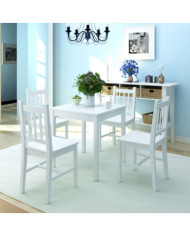 Ensemble de salle à manger 5 pièces Pinède Blanc | Mobilier & Déco