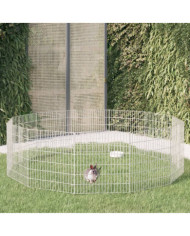 Enclos d'animaux en liberté 12 panneaux 54x60 cm fer galvanisé | Mobilier & Déco