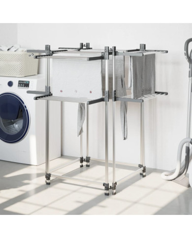 Séchoir à linge 107x107x120 cm aluminium | Mobilier & Déco