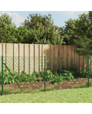 Clôture en mailles de chaîne vert 1,1x10 m | Mobilier & Déco