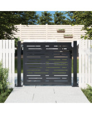 Portail de jardin anthracite 105x80cm acier conception de carré | Mobilier & Déco