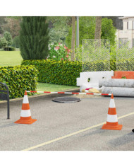 Barres de cônes de circulation rétractables 10pcs ABS 116-197cm | Mobilier & Déco