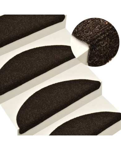 Tapis autoadhésifs de marches 10pcs Marron 65x21x4cm Aiguilleté | Mobilier & Déco