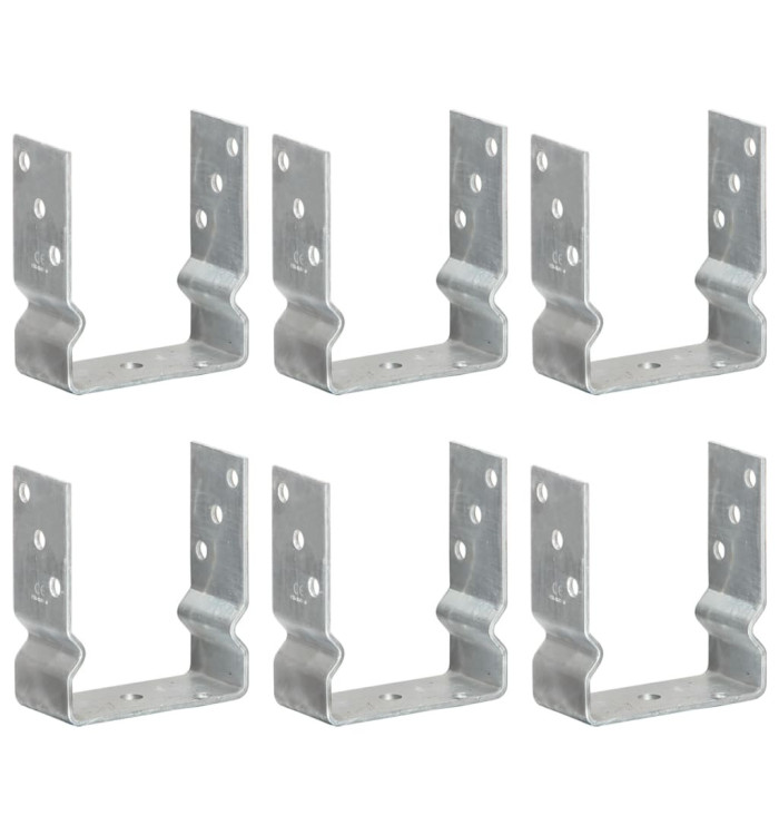 Piquets de clôture 6 pcs Argenté 12x6x15 cm Acier galvanisé | Mobilier & Déco