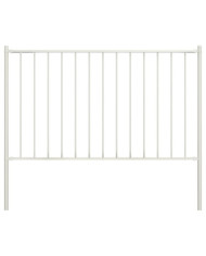Panneau clôture et poteaux acier enduit de poudre 1,7x1 m blanc | Mobilier & Déco