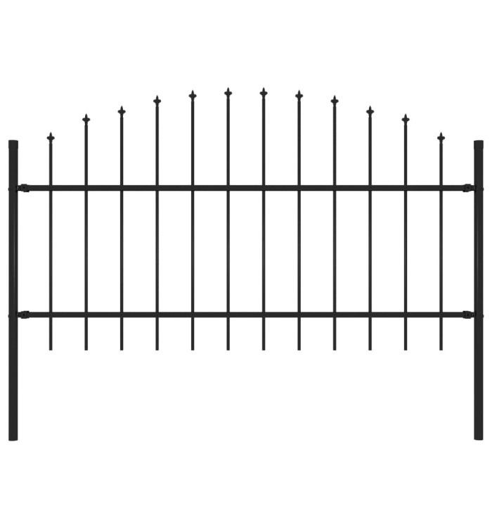 Clôture de jardin avec dessus en lance Acier 1,7 m Noir | Mobilier & Déco