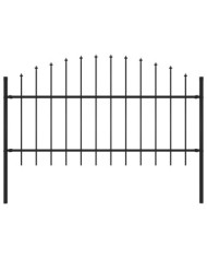 Clôture de jardin avec dessus en lance Acier 1,7 m Noir | Mobilier & Déco