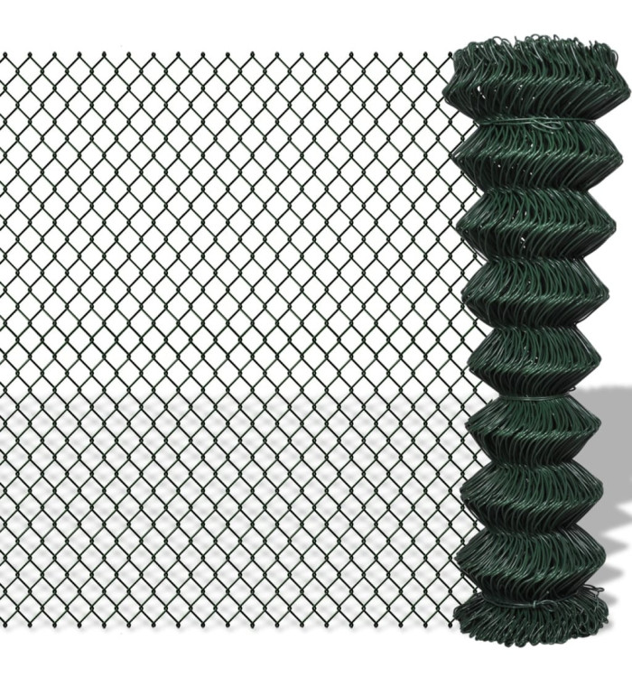 Clôture à mailles losangées Acier 1,5x15 m Vert | Mobilier & Déco