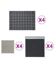 Ensemble de serviettes 12 pcs gris coton | Mobilier & Déco