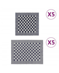 Ensemble de serviettes 10 pcs bleu et blanc coton | Mobilier & Déco
