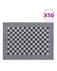 Serviettes de cuisine 50 pcs bleu et blanc 50x70 cm coton | Mobilier & Déco
