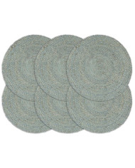 Napperons 6 pcs Vert olive Plain 38 cm Rond Jute | Mobilier & Déco