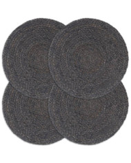 Napperons 4 pcs Gris foncé Plain 38 cm Rond Jute | Mobilier & Déco