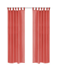 Rideau occultant 2 pcs Voile 140 x 225 cm Rouge | Mobilier & Déco