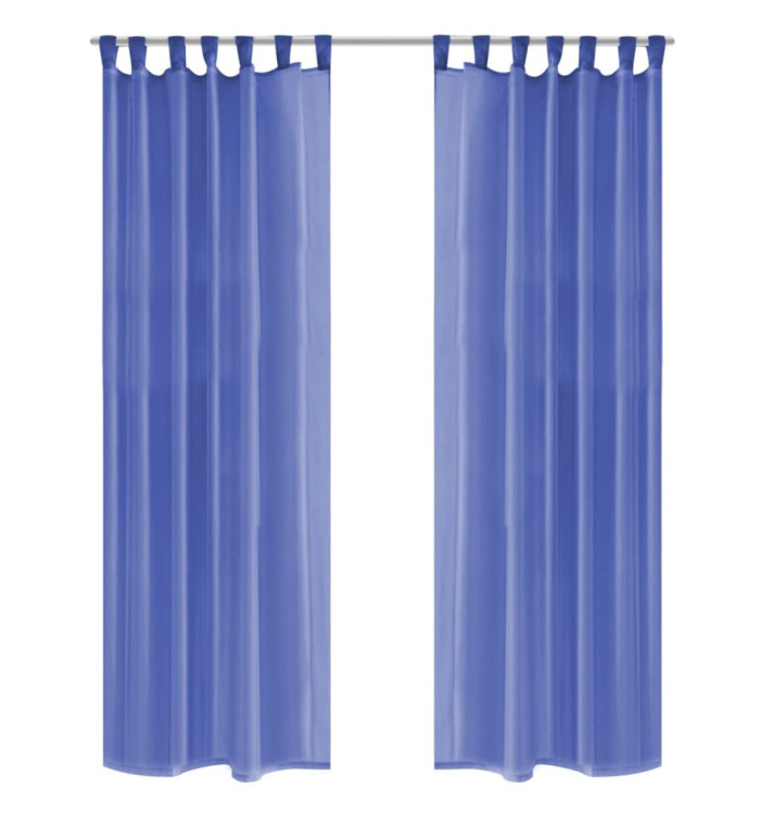 Rideau occultant 2 pcs Voile 140 x 225 cm Bleu royal | Mobilier & Déco