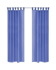Rideau occultant 2 pcs Voile 140 x 225 cm Bleu royal | Mobilier & Déco