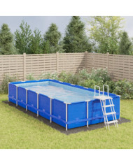 Bâche de piscine gris clair 750x370 cm géotextile polyester | Mobilier & Déco