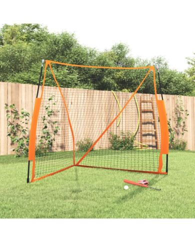 Filet de baseball portable orange et noir 183x182x183 cm | Mobilier & Déco