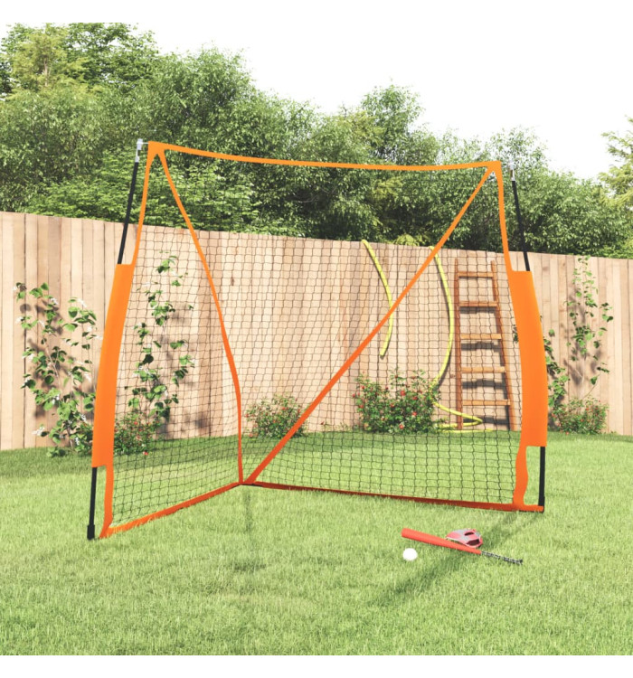 Filet de baseball portable orange et noir 183x182x183 cm | Mobilier & Déco