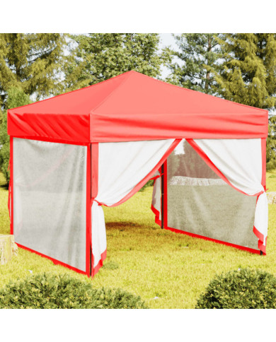 Tente de réception pliable avec parois Rouge 3x3 m | Mobilier & Déco