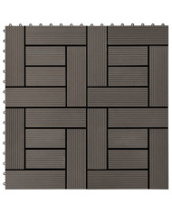 Carreau de terrasse 11 pcs WPC 30 x 30 cm 1 m² Marron foncé | Mobilier & Déco