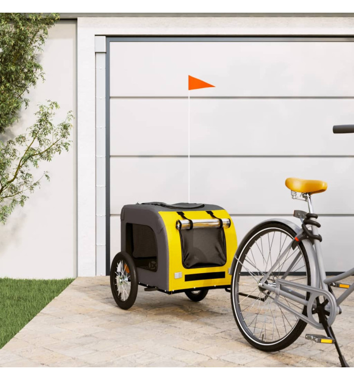 Remorque de vélo pour animaux de compagnie jaune et gris | Mobilier & Déco