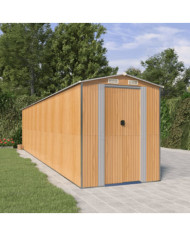 Abri de jardin Marron clair 192x855x223 cm Acier galvanisé | Mobilier & Déco