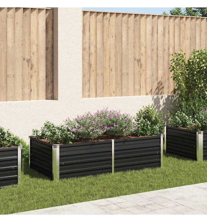 Jardinière 160 x 80 x 45 cm Acier galvanisé Anthracite | Mobilier & Déco
