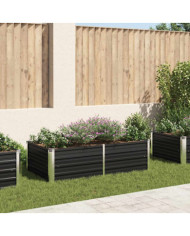 Jardinière 160 x 80 x 45 cm Acier galvanisé Anthracite | Mobilier & Déco
