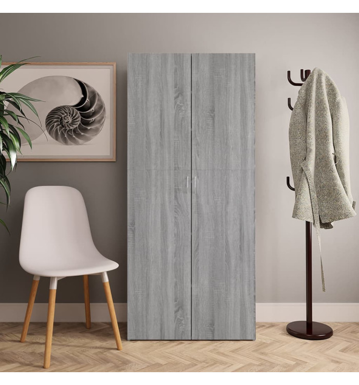 Armoire à chaussures Sonoma gris 80x35,5x180 cm Bois ingénierie | Mobilier & Déco