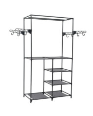 Porte-vêtements Acier et tissu non-tissé 87x44x158 cm Noir | Mobilier & Déco