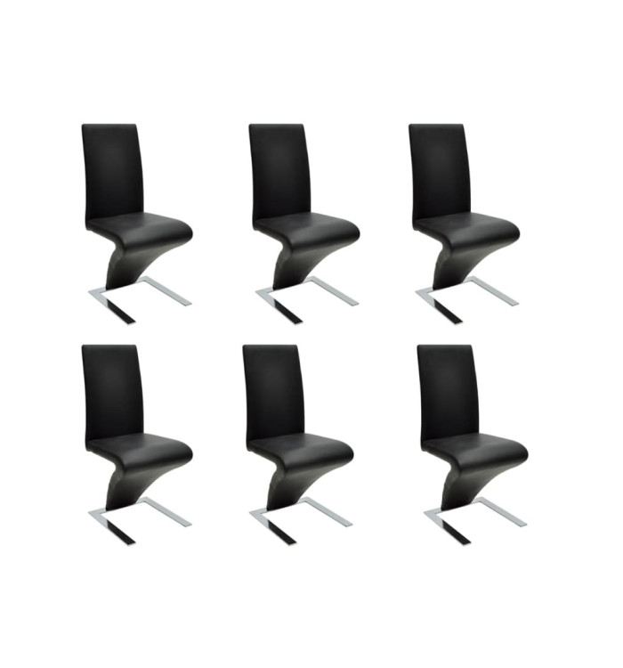 Chaises à manger lot de 6 noir similicuir | Mobilier & Déco