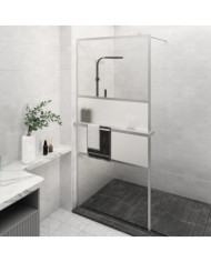 Paroi de douche et étagère Chrome 80x195 cm Verre ESGetAluminium | Mobilier & Déco
