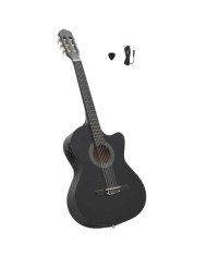 Guitare découpée classique occidentale égaliseur 6 cordes Noir | Mobilier & Déco