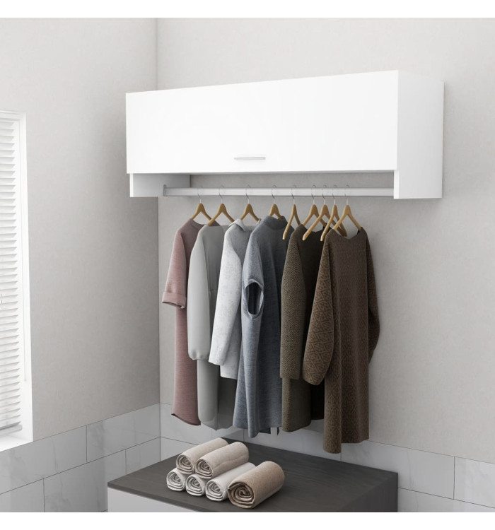 Garde-robe blanc 100x32,5x35 cm bois d'ingénierie | Mobilier & Déco