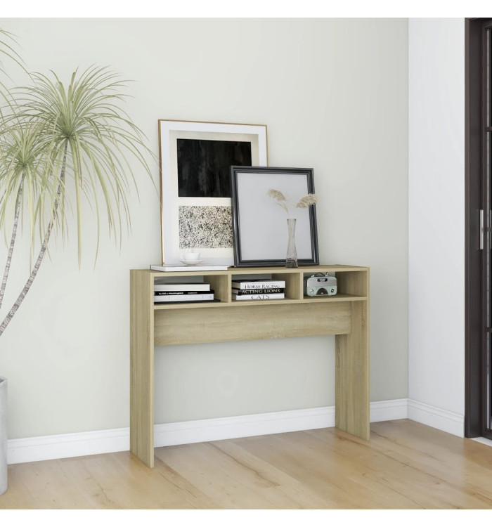 Table console chêne sonoma 105x30x80 cm bois d'ingénierie | Mobilier & Déco