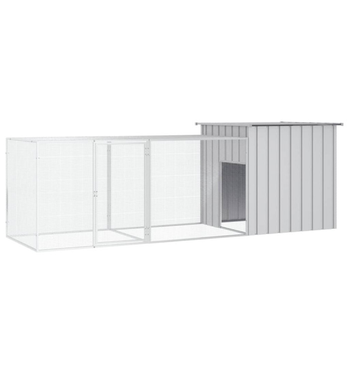 Cage pour poules Gris 300x91x100 cm Acier galvanisé | Mobilier & Déco