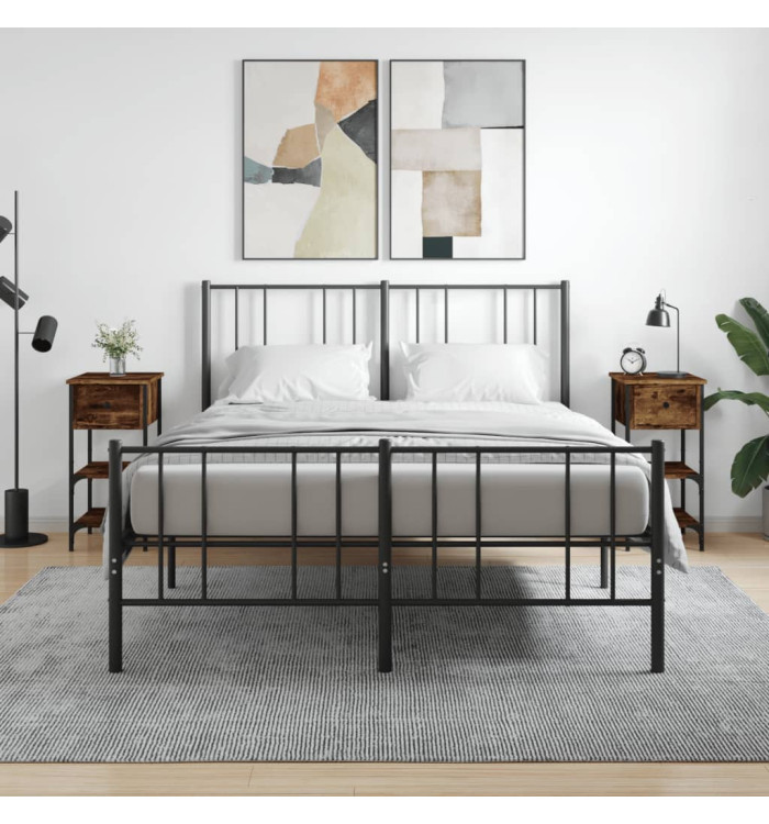 Tables de chevet 2 pcs chêne fumé 34x36x70 cm bois d'ingénierie | Mobilier & Déco